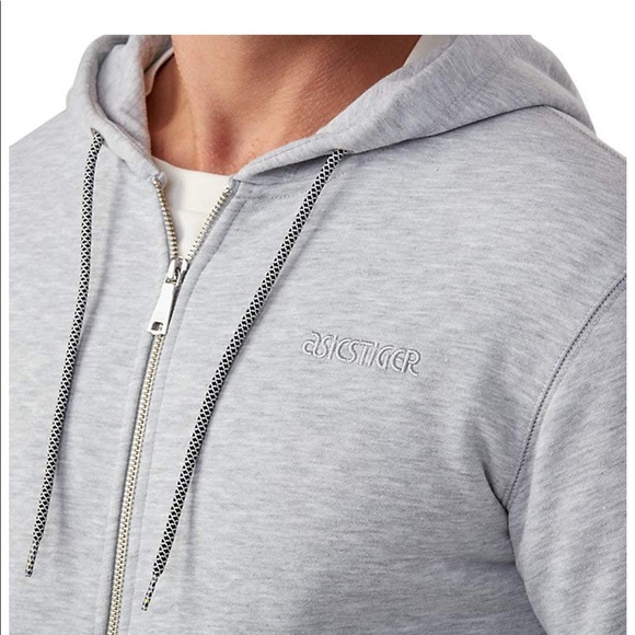 ASICS Tiger Men's Full Zip Hoodie Gray - Picture 5 of 12